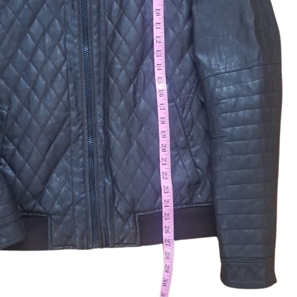 Rogue State Quilted Faux Bomber Leather Aviator Moto Jacket Black Men’s Sz M - Picture 7 of 10